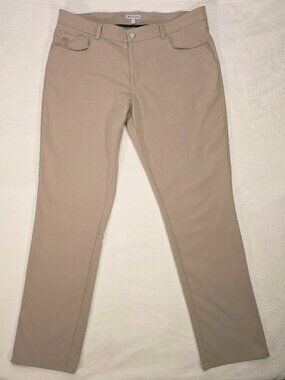 Peter Millar EB66 Classic Fit Pants 38x32 Tan Performance Stretch